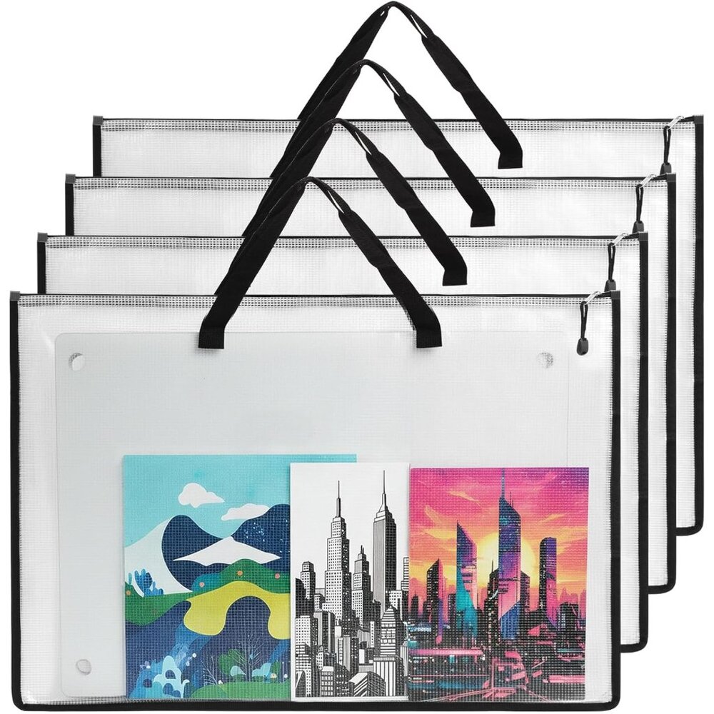 4pcs 24x36 Inches Art Portfolio Bags, Portfolio Folder for Artwork, Posters Stor